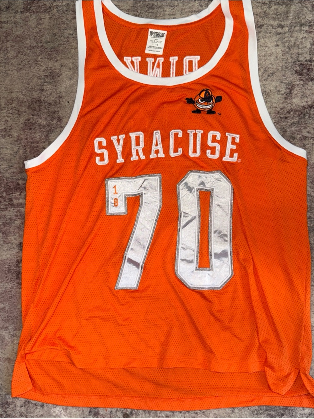 PINK Syracuse Orange Mesh Basketball Tank Top - Orange